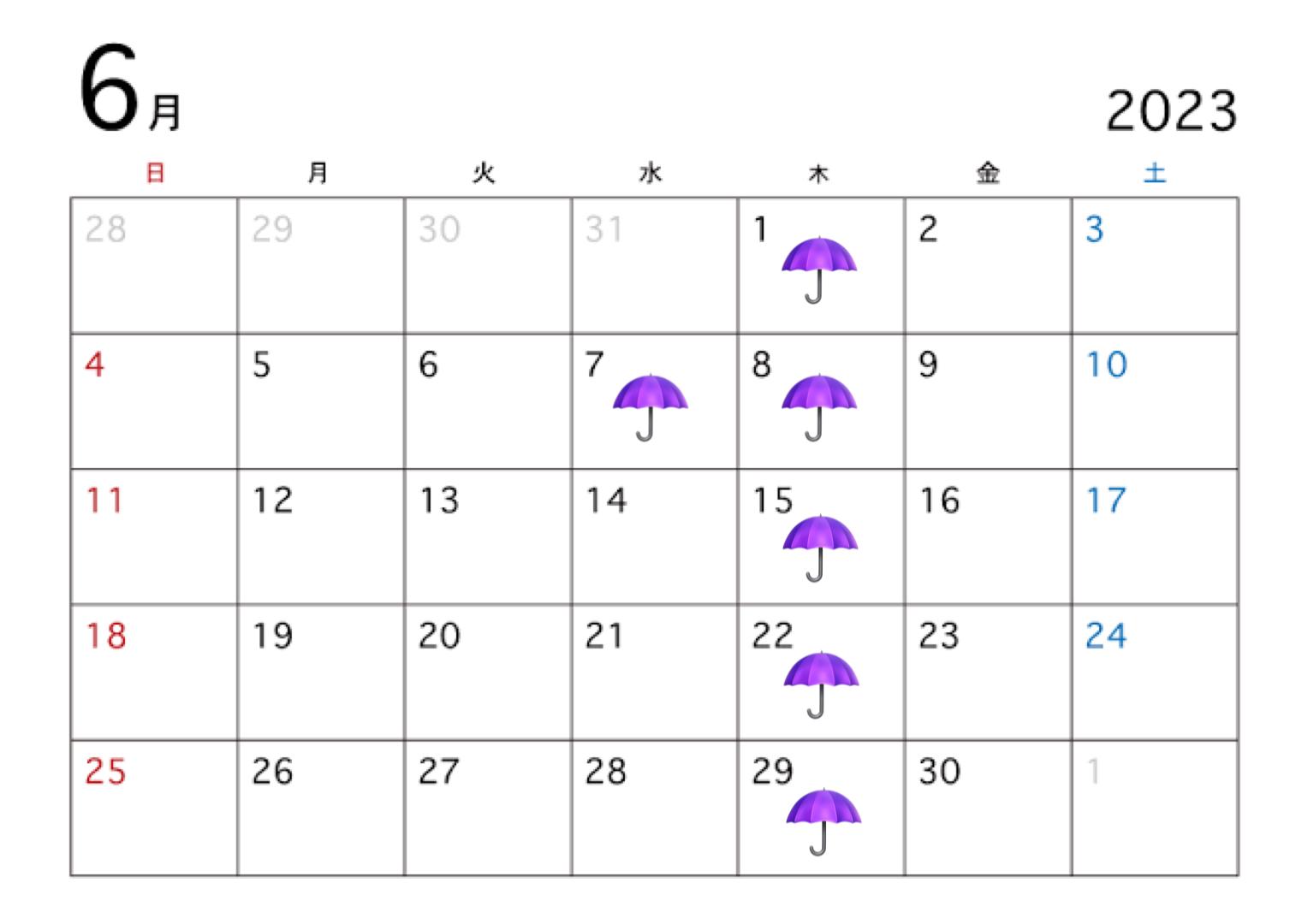 6月休診日について